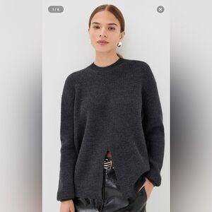 EUC Tibi Cardigan Stitch Split Front Crew Neck Easy Pullover size S